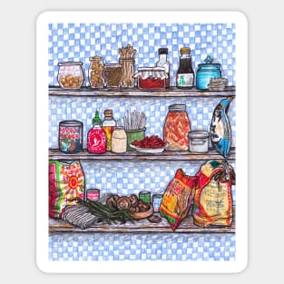 Kitchen Shelves illustration Sticker